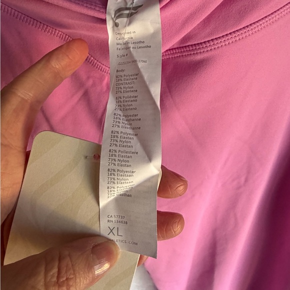 NWT Women’s Fabletics Pure Luxe Oasis Crossover Leggings - Sunset Pink-XL - Picture 6 of 8